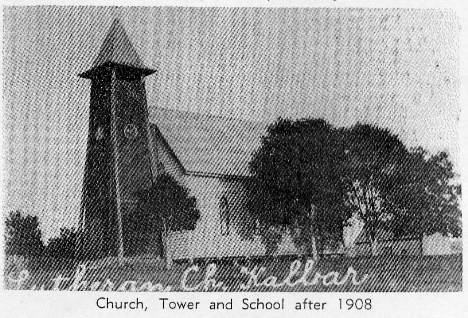 St John's Lutheran, Kalbar. Church, tower and school (after 1908)