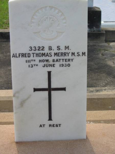 Alfred Thomas MERRY,  | died 13 June 1930;  | Appletree Creek cemetery, Isis Shire  | 