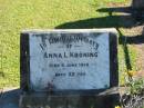 
Anna L KRONING
9 Jun 1910
aged 22

Bethania (Lutheran) Bethania, Gold Coast
