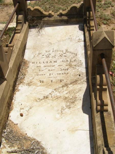 Grave of William Gale,  | Bourke cemetery,  | New South Wales  | 