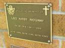 
Leo Kirby RIDGWAY,
24-06-1918 - 08-11-2005;
Bribie Island Memorial Gardens, Caboolture Shire
