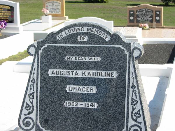 Augusta Karoline DRAGER,  | 1902-1941,  | wife;  | Apostolic Church of Queensland, Brightview, Esk Shire  | 