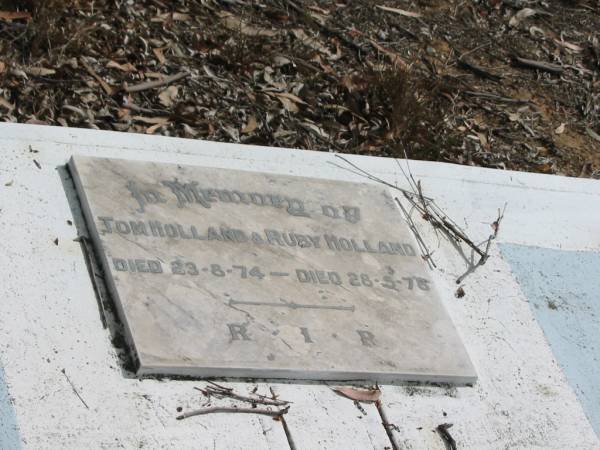John HOLLAND died 23-8-74;  | Ruby HOLLAND died 28-5-78;  | Goodna General Cemetery, Ipswich.  | 