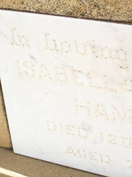 Isabella Beatrice HAMILTON,  | died 12 Jan 1964 aged 76 years;  | Jandowae Cemetery, Wambo Shire  | 