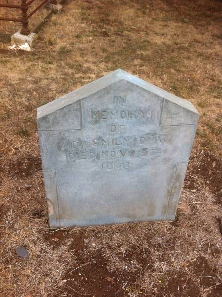 Ada Emily DAW  | d: 9 Nov 1862  |   | Kingscote historic cemetery - Reeves Point, Kangaroo Island, South Australia  |   | 