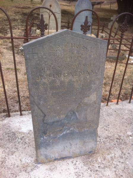 John CALNAN  | d: 30 Oct 1859  | aged 2 y, 3 mo  |   | Kingscote historic cemetery - Reeves Point, Kangaroo Island, South Australia  |   | 