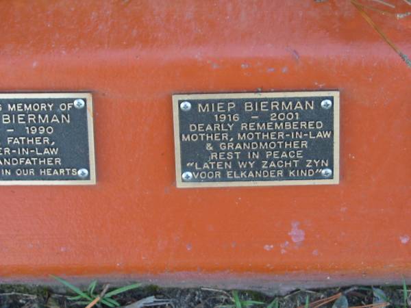 Miep BIERMAN, 1916-2001, mother mother-in-law grandmother;  | Logan Village Cemetery, Beaudesert  | 