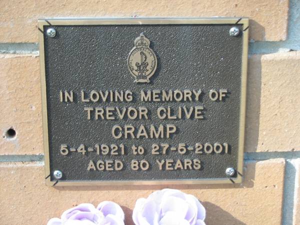 Trevor Clive CRAMP 5-4-1921 - 27-5-2001 aged 80 years;  | Logan Village Cemetery, Beaudesert  | 