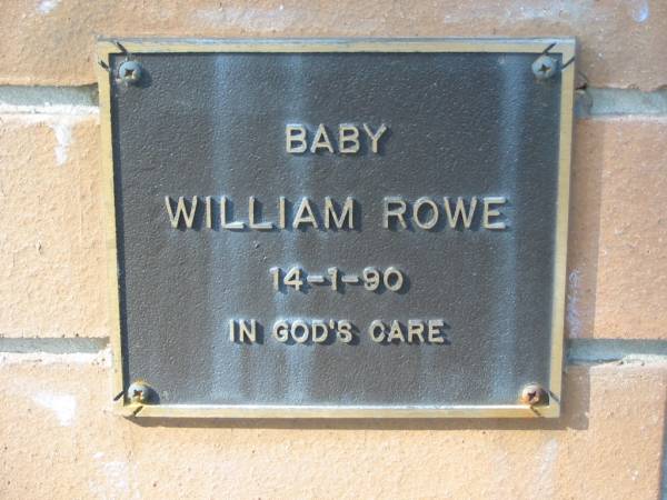 Baby William ROWE 14-1-90;  | Logan Village Cemetery, Beaudesert  | 