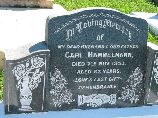 Carl HAMMELMANN  | 7 Nov 1953, aged 63  | Mount Beppo Apostolic Church Cemetery  | 