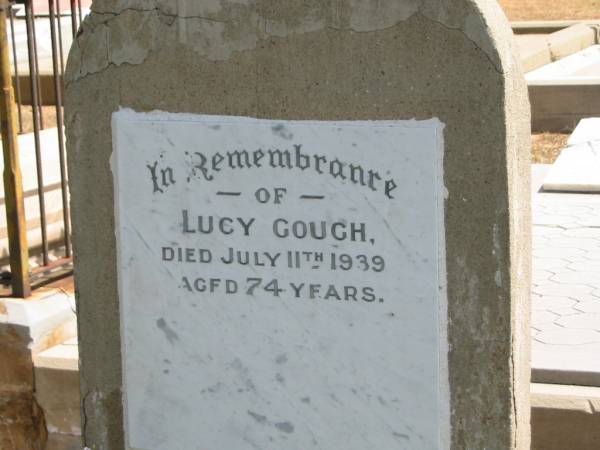 Lucy GOUGH  | 11 July 1939 aged 74 years,  |   | Tingalpa Christ Church (Anglican) cemetery, Brisbane  |   | 