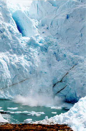 Perito Mereno Glacier calving into Lake Argentina