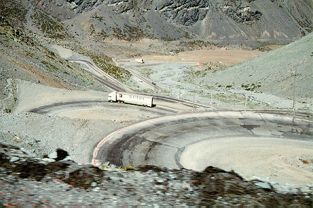 Crossing the Andes: Chile to Argentina : very steep and consists of many
hairpin bends.