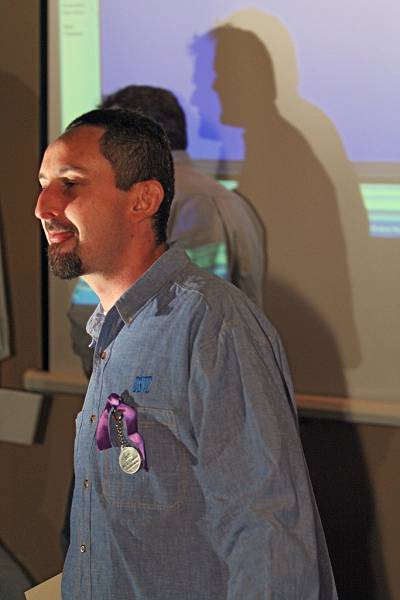 Keith Duddy, looking stunning in DSTC chambray,  | DSTC Farewell Symposium, 28 July 2005  | 