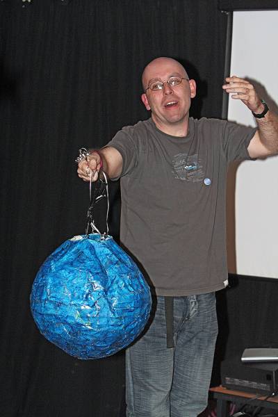 Tim Mansfield, trying to keep his distance from the Pinata,  | DSTC Farewell Symposium, 28 July 2005  | 