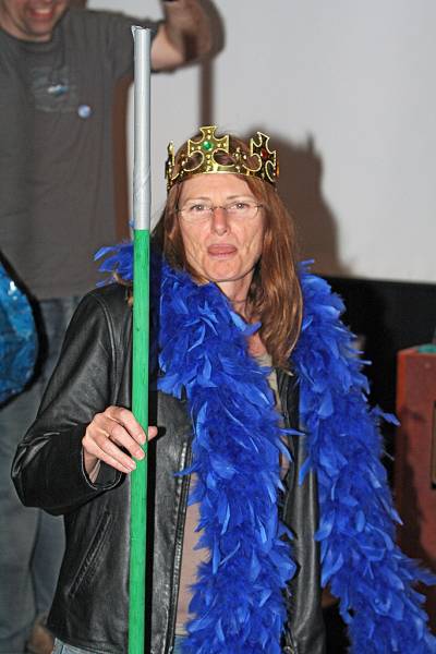 Mr DSTC Liz Armstrong takes the stick to attack the Pinata,  | DSTC Farewell Symposium, 28 July 2005  | 