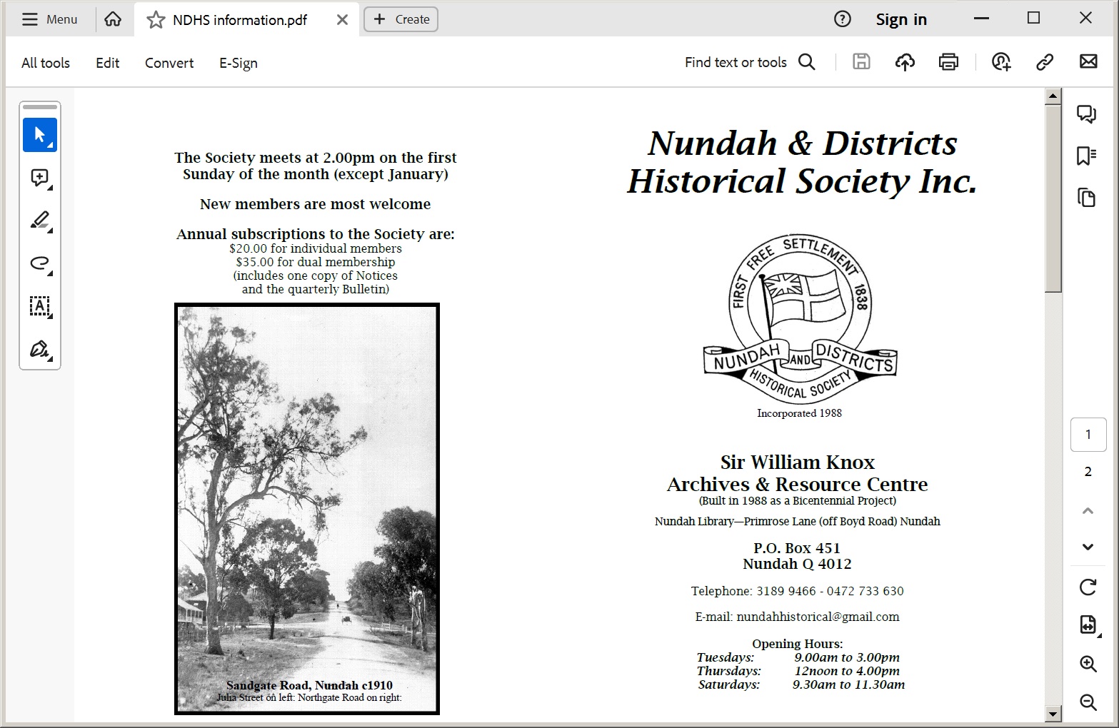 Nundah and Districts Historical Society