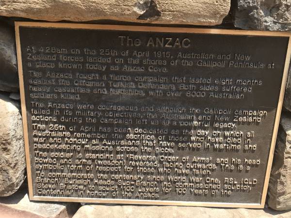 The ANZAC  | Burleigh War Memorial, Gold Coast City  | 