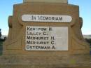 H KONGPOW G LILLEY H MEDHURST C MEDHURST A OSTERMAN Killarney War Memorial - Warwick Shire 