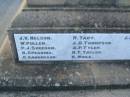 J V NELSON W PULLEN P J SHEEHAN N SPEARING H SANDERSON R TART J D THOMPSON A P TYLER H T TAYLOR H WHILE  Killarney War Memorial - Warwick Shire 