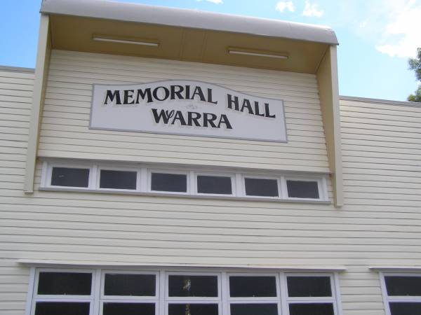 War Memorial Hall Warra, Wambo Shire  |   | 