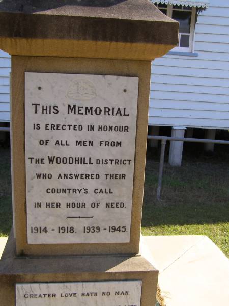 Woodhill War Memorial, Beaudesert  | 