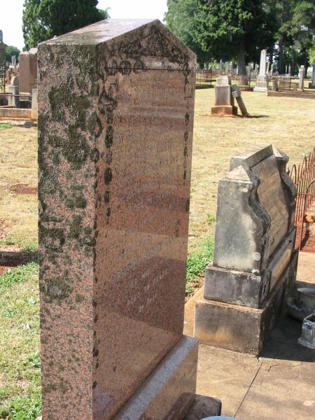 ?t? LUCK  |   | aged 71 years  |   | George Henry LUCK  | 30? May 1951  | 74 years  |   | Drayton and Toowoomba Cemetery  |   | 