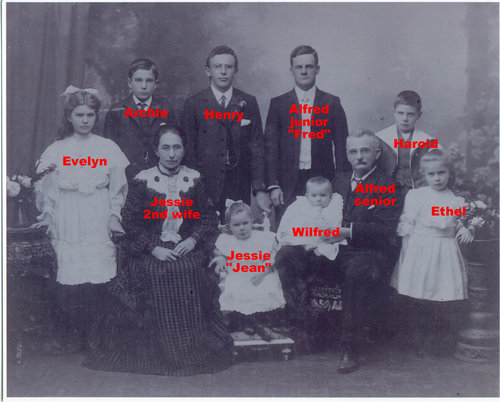 Alfred John Raymond with his family (about 1913)