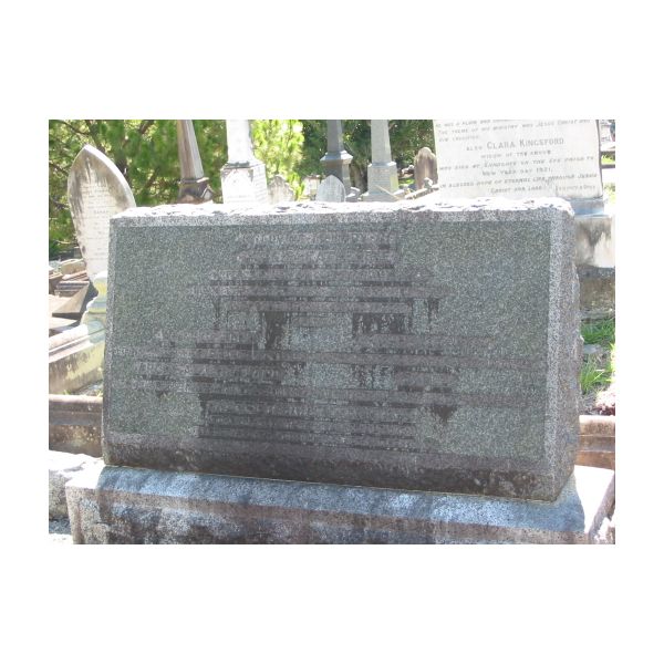 Jessie Catherine, wife of Alfred John Raymond, born 13 March 1863, died 19 October 1933;  | Wilfred John, born 2 December 1906, died 16 June 1912;  | Archibald Hewland, born 4 April 1893, killed in France 3 March 1917;  | Ruby Eleanor, born 9 April 1891, died 1 October 1894;  | Elsie, born 29 August 1897, died 7 September 1897;  | Alfred John Raymond, born 1 February 1856, died 14 October 1935  |   | portion 9  | Brisbane General Cemetery Toowong  |   | 