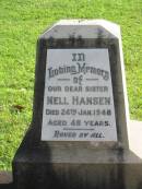 Nell HANSEN 24 Jan 1948 aged 48  Albany Creek Cemetery, Pine Rivers  