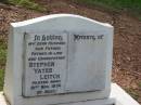 
Stephen Yates LEITCH
21 Nov 1974

Albany Creek Cemetery, Pine Rivers

