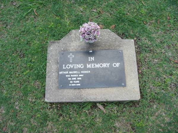 Arthur Maxwell HOOKER  | 4 Jun 1992  | aged 60  |   | Albany Creek Cemetery, Pine Rivers  |   | 