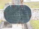 Wilhelmine Friedericke SCHNEIDER (nee RADKE), wife mother, born 13 August 1858 died 17 May 1902; Johann Gottlie?? SCHNEID??, died 29-7-1943; Alberton Cemetery, Gold Coast City 