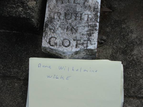 Anna Wilhelmine WILKE;  | Alberton Cemetery, Gold Coast City  | 