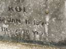 Joseph Edward TROE, died 11 Jan 1976 in 75th year; Appletree Creek cemetery, Isis Shire 