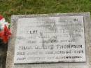 Hubert William THOMPSON, husband father, died 5 July 1977 aged 78 years; Hilda Gladys THOMPSON, mother, died 19 June 1986 aged 84 years; Appletree Creek cemetery, Isis Shire  