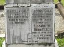 
Isabella COLE,
died 28 March 1948 aged 81 years 6 months;
George COLE,
accidentally killed 2 March 1910
aged 52 years 3 months;
Elizabeth BENSTEAD,
died 1 June 1919 aged 82 years 9 months;
Appletree Creek cemetery, Isis Shire

