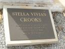 
J.A. CROOKS,
died 6 March 1974 aged 78 years,
wife Stella,
daughter Margaret,
son John;
Stella Vivian CROOKS,
born 24-8-1894,
died 17-8-1999 aged 94 years 11 months,
wife of Jack;
Appletree Creek cemetery, Isis Shire
