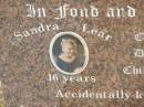 children; Sandra Lear JONES, accidentally killed 4 Jan 1992 aged 16 years; Shane Eric BLANCHARD, accidentally killed 4 Jan 1992 aged 22 years; Elizabeth Caroline BLANCHARD, accidentally killed 4 Jan 1992 aged 20 years; remembered by parents, son & nephew; Appletree Creek cemetery, Isis Shire 
