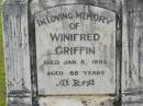 
Winifred GRIFFIN,
died 8 Jan 1983 aged 88 years;
Ellen Jane GRIFFIN,
died 6 Dec 1946 aged 89 years;
George GRIFFIN,
died 12 May 1961 aged 64 years;
Appletree Creek cemetery, Isis Shire
