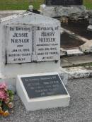Jessie NIESLER, died 18 Jan 1993 aged 101 years; Henry NIESLER, accidentally killed 29 Aug 1947 aged 58 years; Appletree Creek cemetery, Isis Shire 