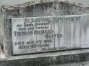 Thomas Richard OLIVER, husband father, died 7 Aug 1966 aged 40 years; Appletree Creek cemetery, Isis Shire 