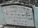 
Lillian HOFSTETTER,
wife mother,
died 11 Oct 1964 aged 54 years;
Appletree Creek cemetery, Isis Shire
