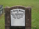 
Nell BROADHURST,
died 14 Feb 1944 aged 40 years;
Appletree Creek cemetery, Isis Shire
