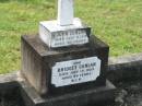 
John CONLAN,
died 11 July 1911 aged 67 years;
Bridget CONLAN,
died 15 July 1929 aged 84 years;
Appletree Creek cemetery, Isis Shire
