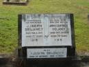 Joseph DELANEY, husband father, died 12 Feb 1941 aged 77 years; Anne Gertrude DELANEY, wife mother, died 25 Oct 1954 aged 74 years; Judith DELANEY, died in infancy 5 Feb 1950; Appletree Creek cemetery, Isis Shire 