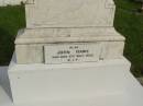 Joseph D.L. HAWE, died 28 April 1926 aged 24 years; Bridget HAWE, died 12 Dec 1931; Mary Elizabeth MCCABE, died 1 March 1933; John HAWE, died 3 Sept 1952; Kathleen Jane HAWE, died 30 May 1912 aged 6 years; Appletree Creek cemetery, Isis Shire 