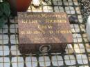 Reginald WARMINGTON, husband father, died 8 April 1967 aged 60 years; Gladys WARMINGTON, mother, died 1 Oct 1985 aged 77 years; Sandra Fay COUNTER, died 20 June 1987 aged 19 years 10 months; Jeffrey Richard CHEW, 31-10-1965 - 17-11-1994; Appletree Creek cemetery, Isis Shire 