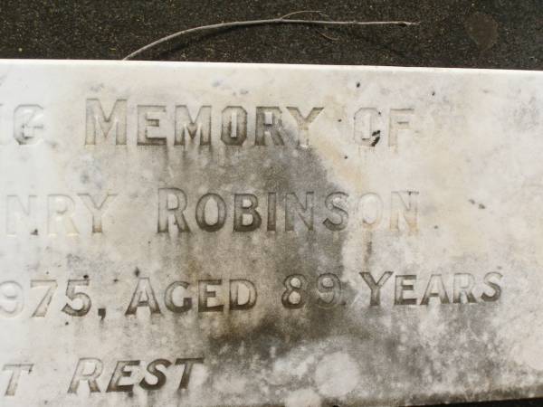 John Henry ROBINSON,  | died 11 Mar 1975 aged 89 years;  | Appletree Creek cemetery, Isis Shire  | 