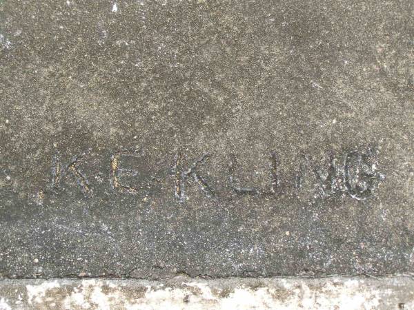 K.E. KLING;  | Appletree Creek cemetery, Isis Shire  | 